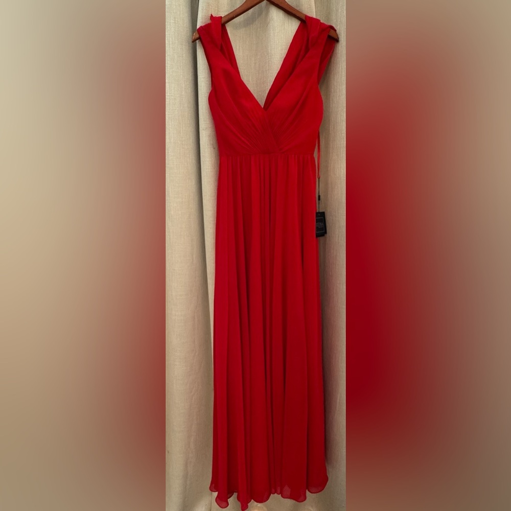 Red chiffon IEENA Mac Duggal dress NWT